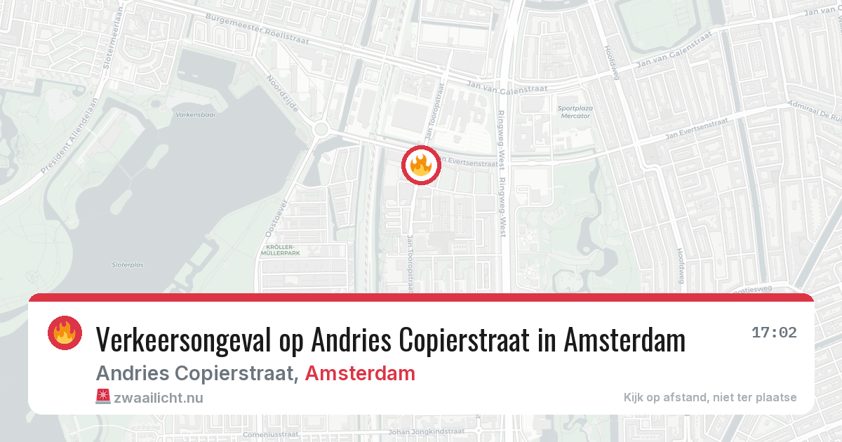 Verkeersongeval op Andries Copierstraat in Amsterdam — 14 jul 2026