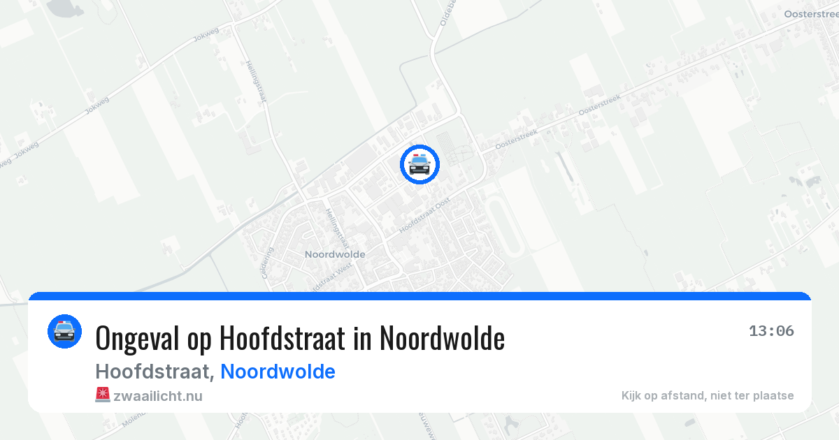 Ongeval op Hoofdstraat in Noordwolde — 19 jul 2026