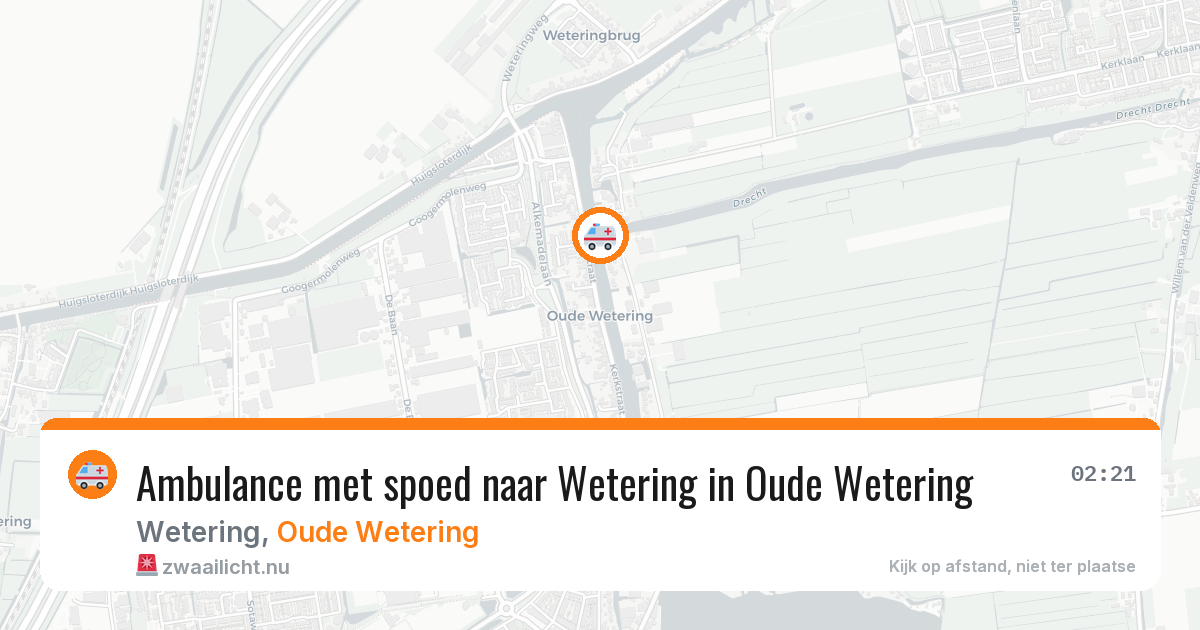 Ambulance met spoed naar Wetering in Oude Wetering — 13 jul 2026