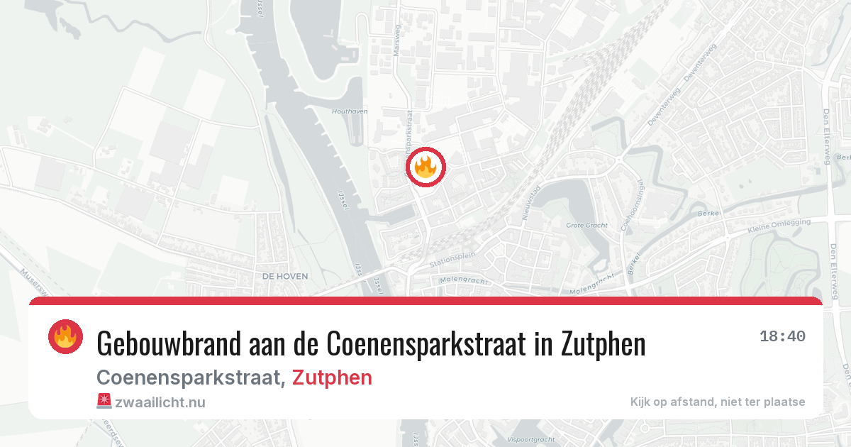 Gebouwbrand aan de Coenensparkstraat in Zutphen — 24 apr 2026