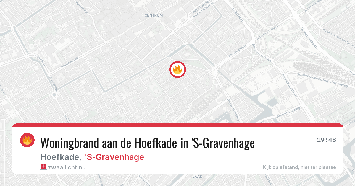 Woningbrand aan de Hoefkade in 'S-Gravenhage — 17 jul 2026