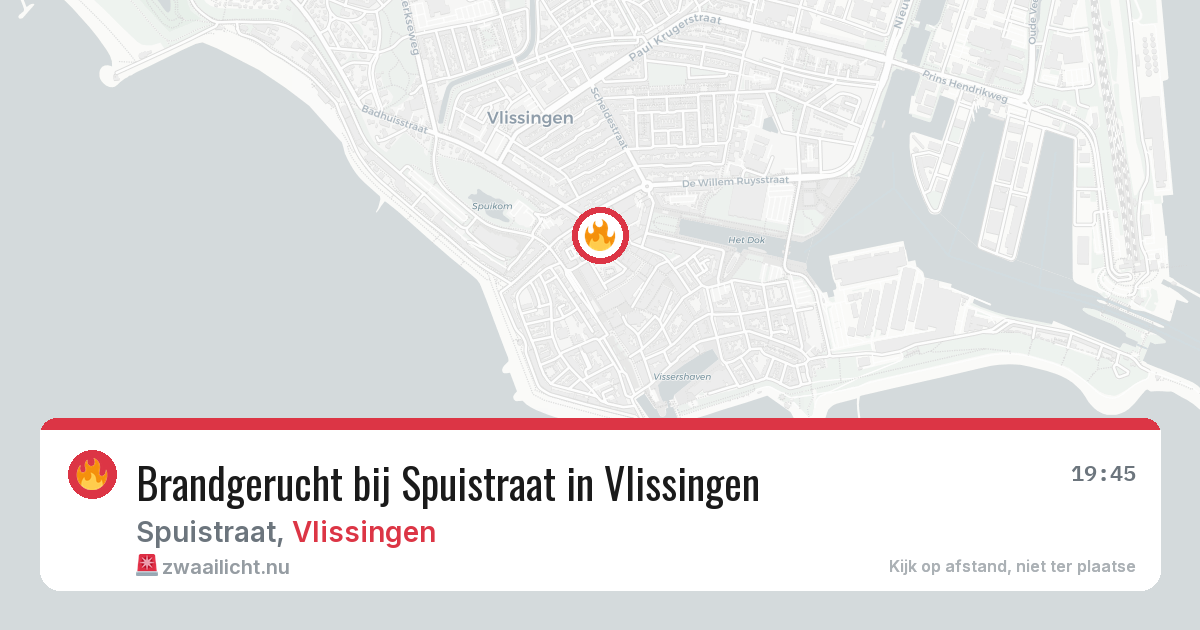 Brandgerucht bij Spuistraat in Vlissingen — 20 jul 2026