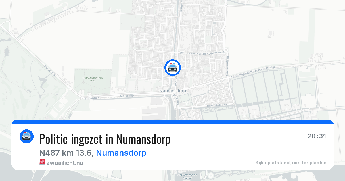 Politie ingezet in Numansdorp — 30 mrt 2026 | 🚨 Zwaailicht.nu
