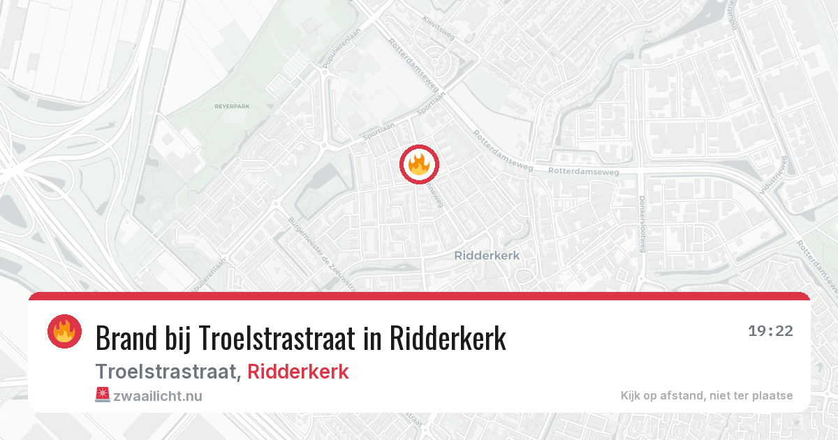 Brand bij Troelstrastraat in Ridderkerk — 26 mei 2026