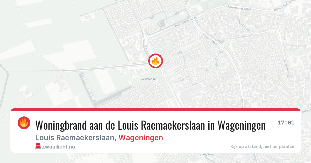 Woningbrand aan de Louis Raemaekerslaan in Wageningen — 16 mrt 2026