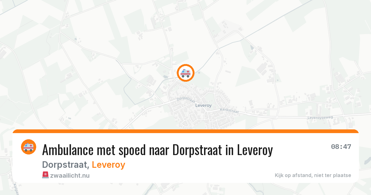 Ambulance met spoed naar Dorpstraat in Leveroy — 26 mrt 2026