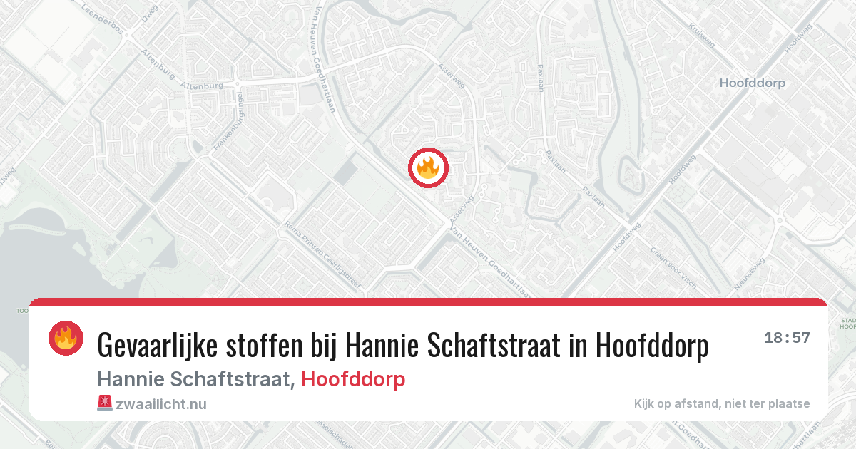 Gevaarlijke stoffen bij Hannie Schaftstraat in Hoofddorp — 24 mei 2026
