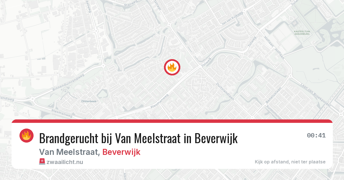 Brandgerucht bij Van Meelstraat in Beverwijk — 12 jul 2026