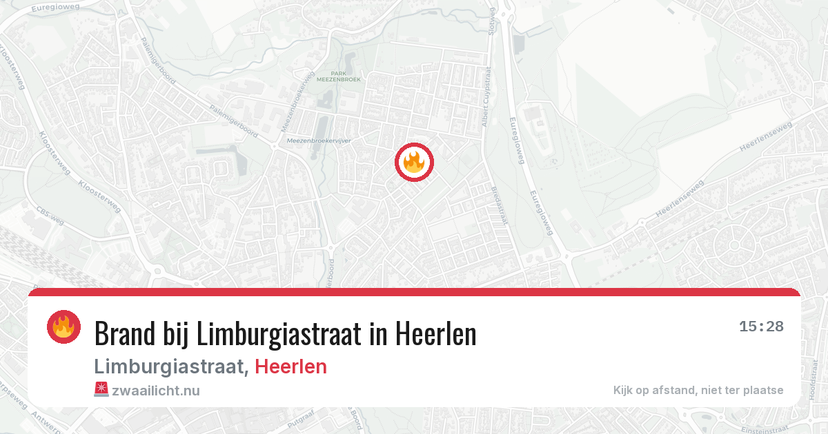Brand bij Limburgiastraat in Heerlen — 14 jul 2026