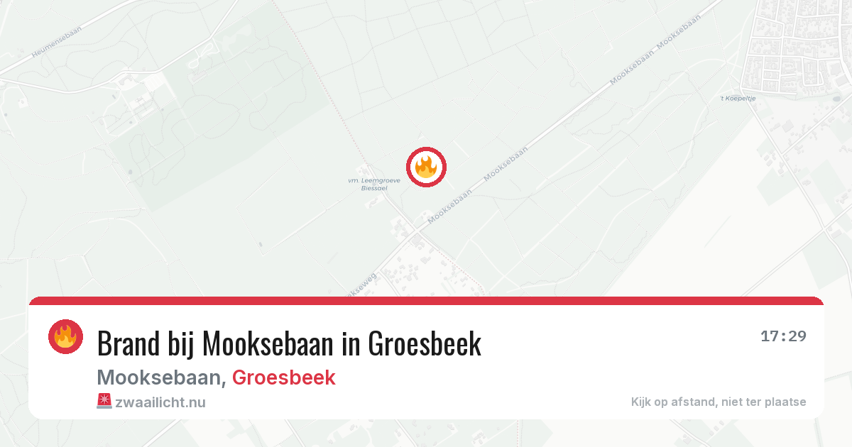 Brand bij Mooksebaan in Groesbeek — 24 jul 2026