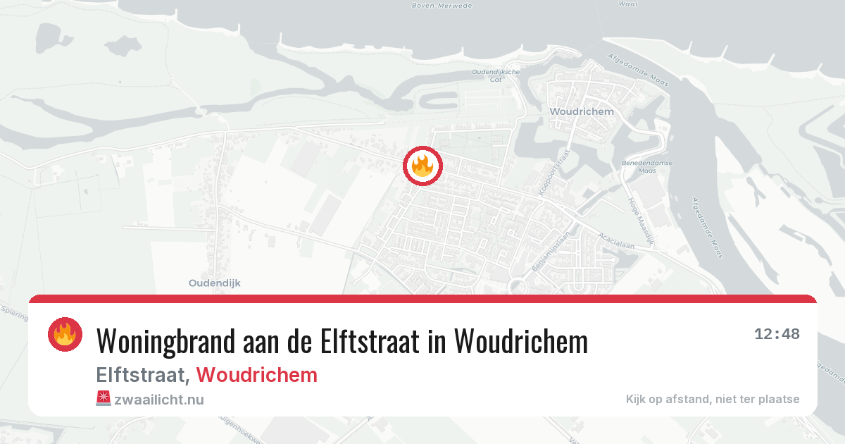 Woningbrand aan de Elftstraat in Woudrichem — 27 mei 2026