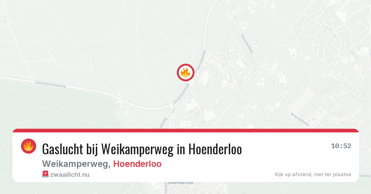 Gaslucht bij Weikamperweg in Hoenderloo — 16 jul 2026