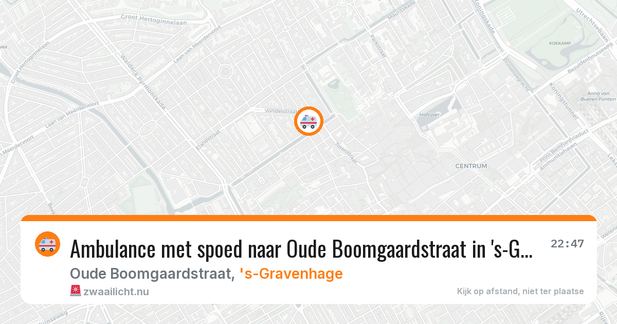 Ambulance met spoed naar Oude Boomgaardstraat in 's-Gravenhage — 18 mrt 2026