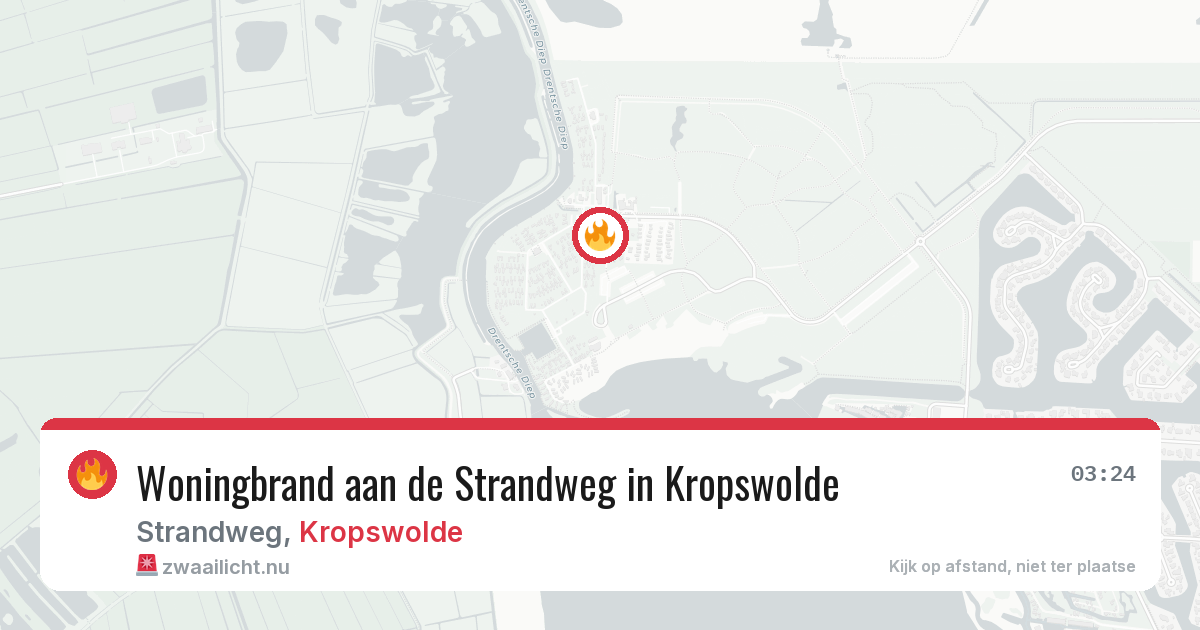 Woningbrand aan de Strandweg in Kropswolde — 24 jul 2026