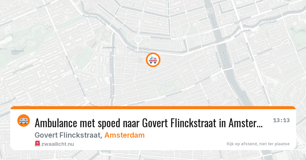 Ambulance met spoed naar Govert Flinckstraat in Amsterdam — 19 jul 2026