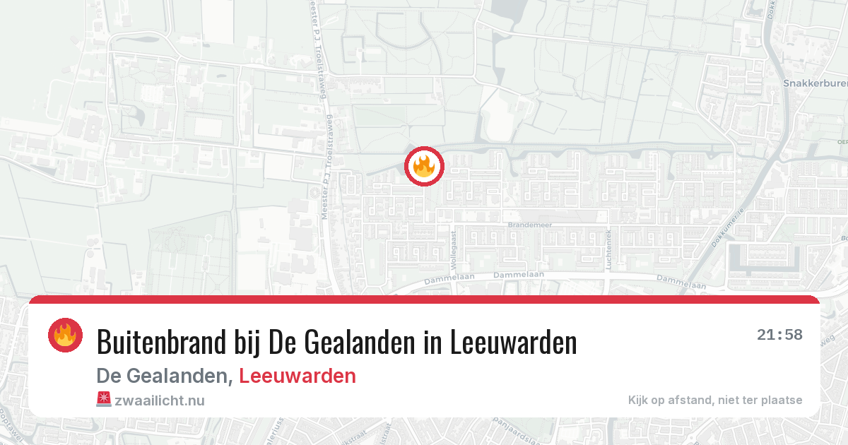 Buitenbrand bij De Gealanden in Leeuwarden — 13 jul 2026