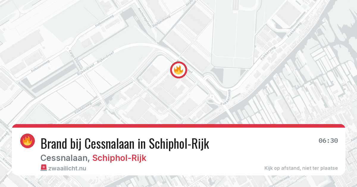 Brand bij Cessnalaan in Schiphol-Rijk — 18 feb 2026