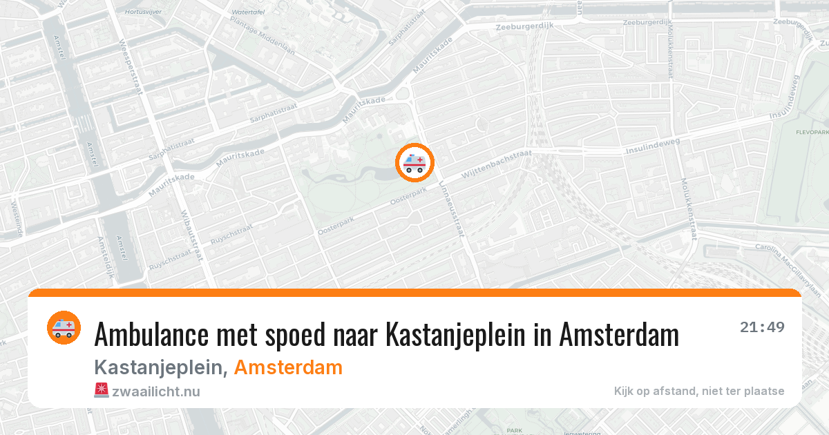 Ambulance met spoed naar Kastanjeplein in Amsterdam — 22 jul 2026