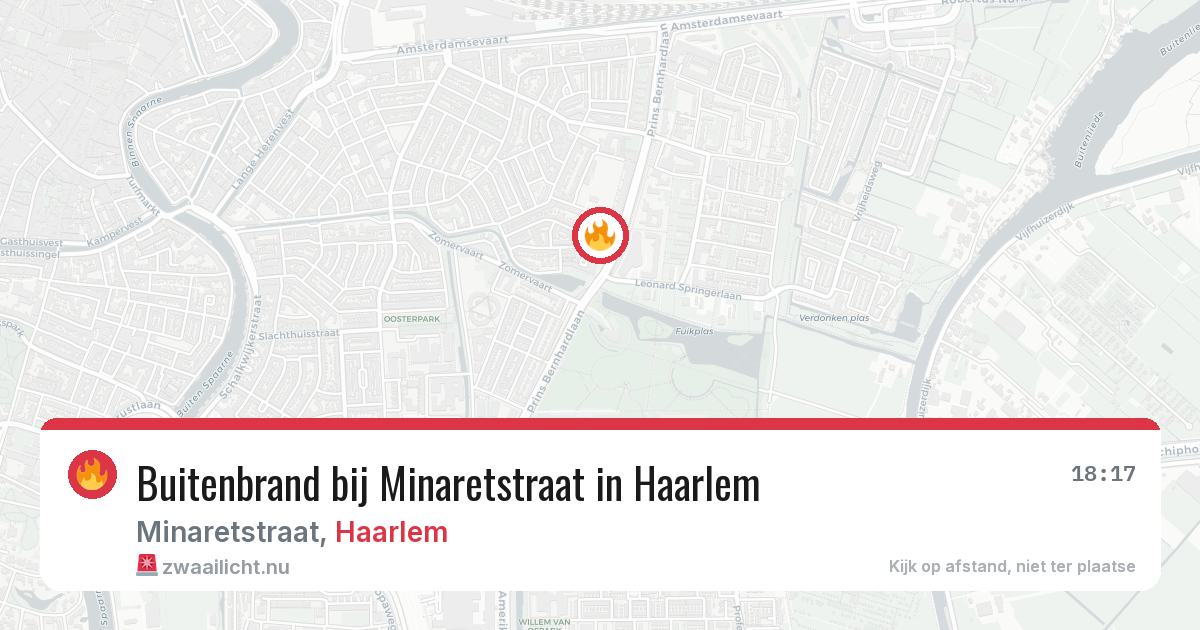 Buitenbrand bij Minaretstraat in Haarlem — 13 jul 2026