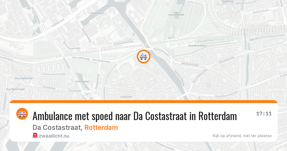 Ambulance met spoed naar Da Costastraat in Rotterdam — 13 mei 2026