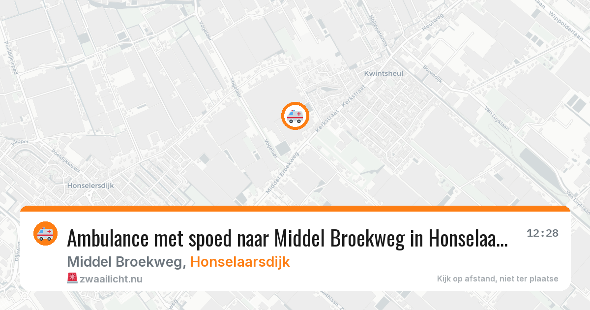 Ambulance met spoed naar Middel Broekweg in Honselaarsdijk — 22 mrt 2026