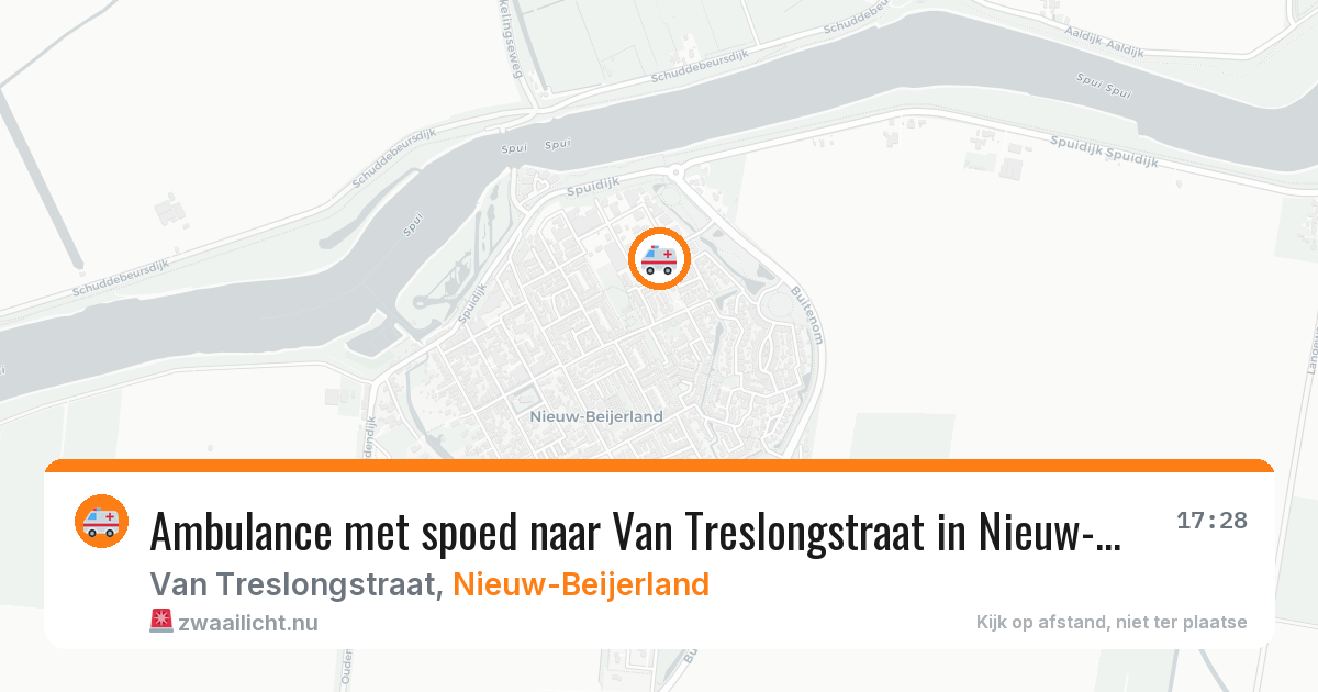 Ambulance met spoed naar Van Treslongstraat in Nieuw-Beijerland — 16 jul 2026