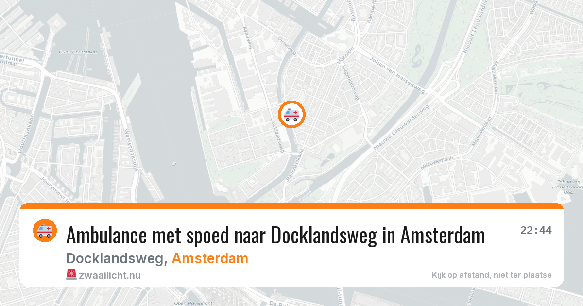 Ambulance met spoed naar Docklandsweg in Amsterdam — 22 jul 2026