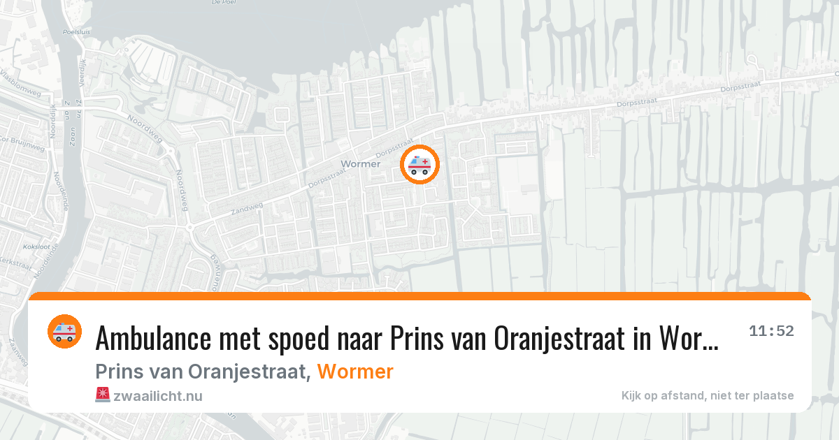 Ambulance met spoed naar Prins van Oranjestraat in Wormer — 18 jul 2026