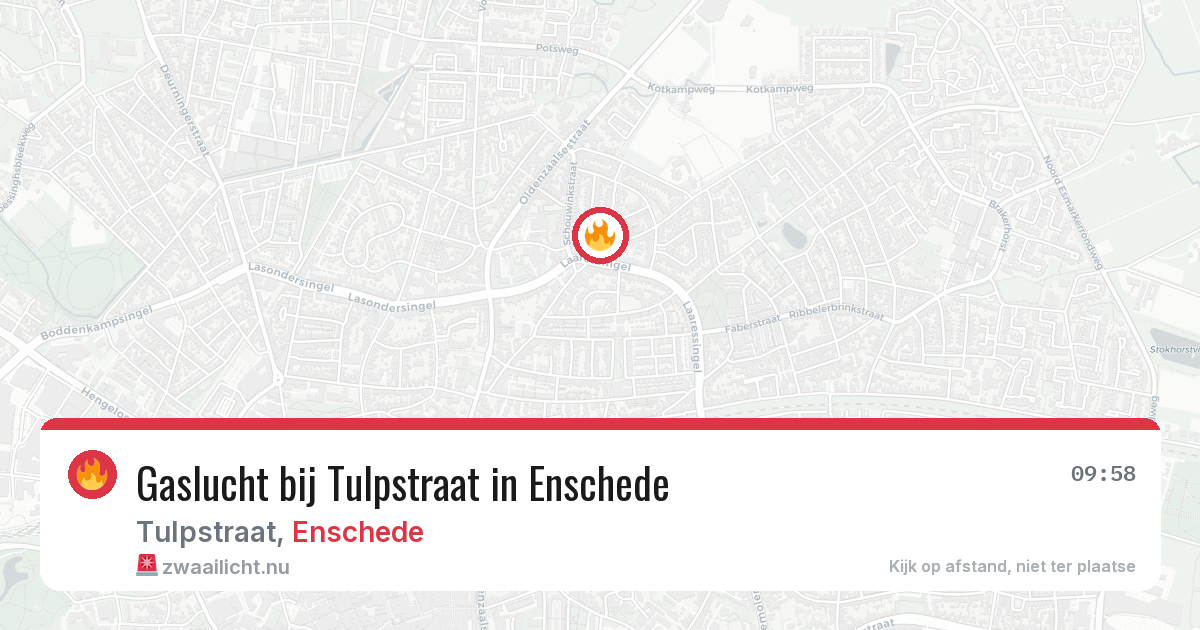 Gaslucht bij Tulpstraat in Enschede — 11 mei 2026