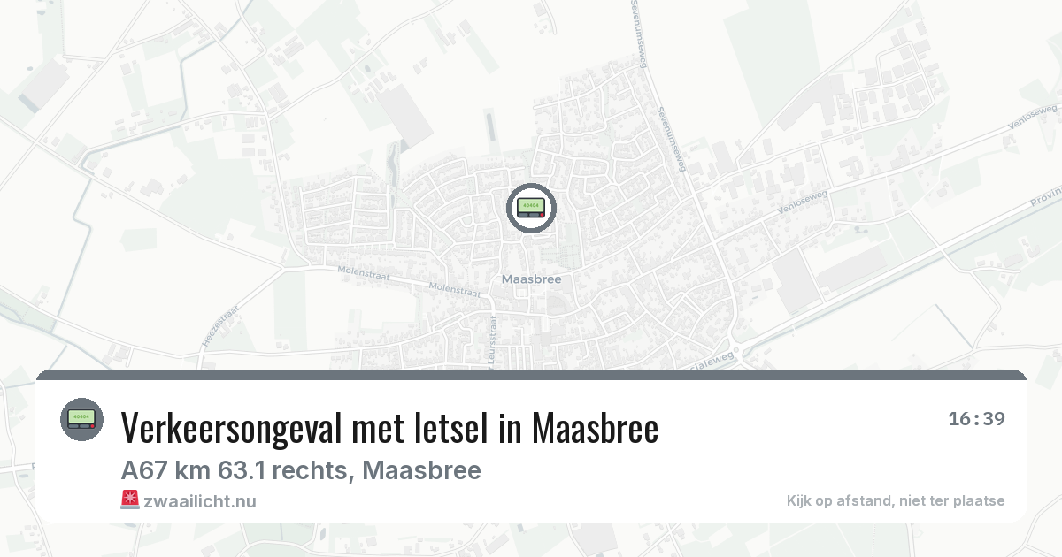 Verkeersongeval met letsel in Maasbree — 4 apr 2026