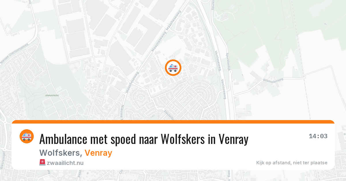 Ambulance met spoed naar Wolfskers in Venray — 11 jul 2026