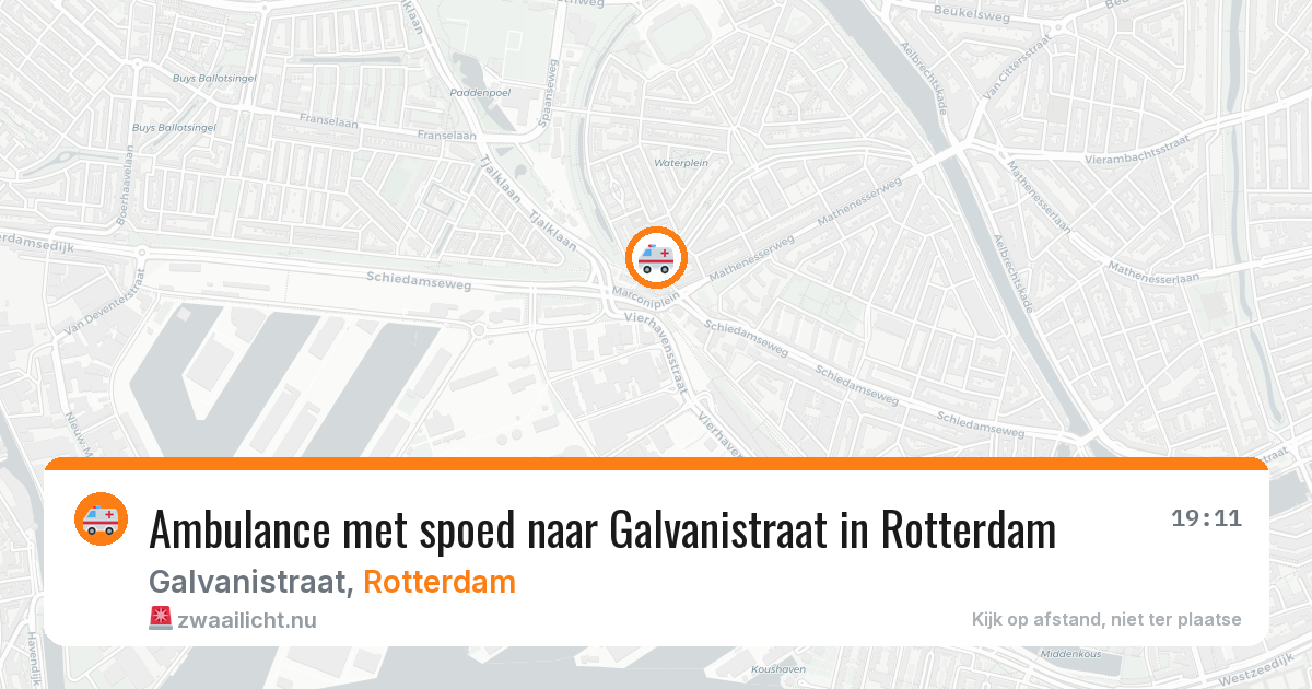 Ambulance met spoed naar Galvanistraat in Rotterdam — 15 jul 2026