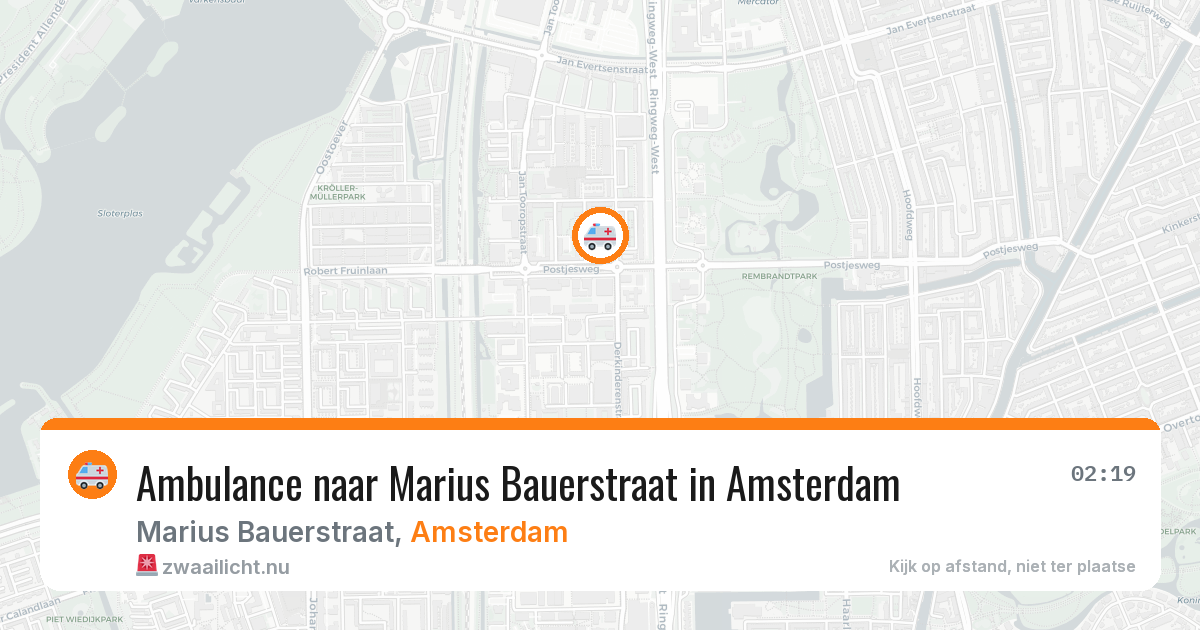 Ambulance naar Marius Bauerstraat in Amsterdam — 22 jul 2026