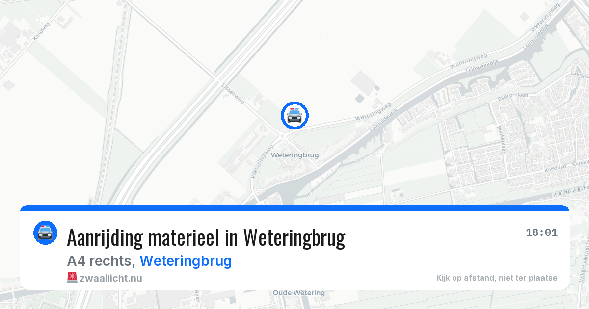 Aanrijding materieel in Weteringbrug — 9 jul 2026