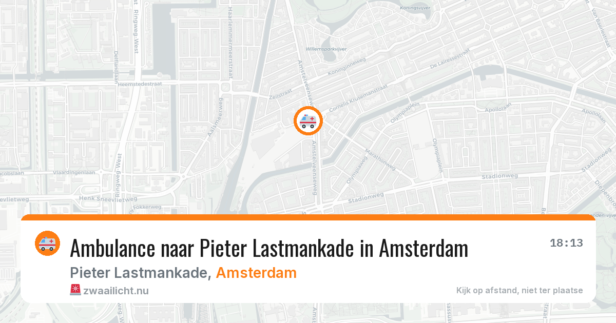 Ambulance naar Pieter Lastmankade in Amsterdam — 20 jul 2026
