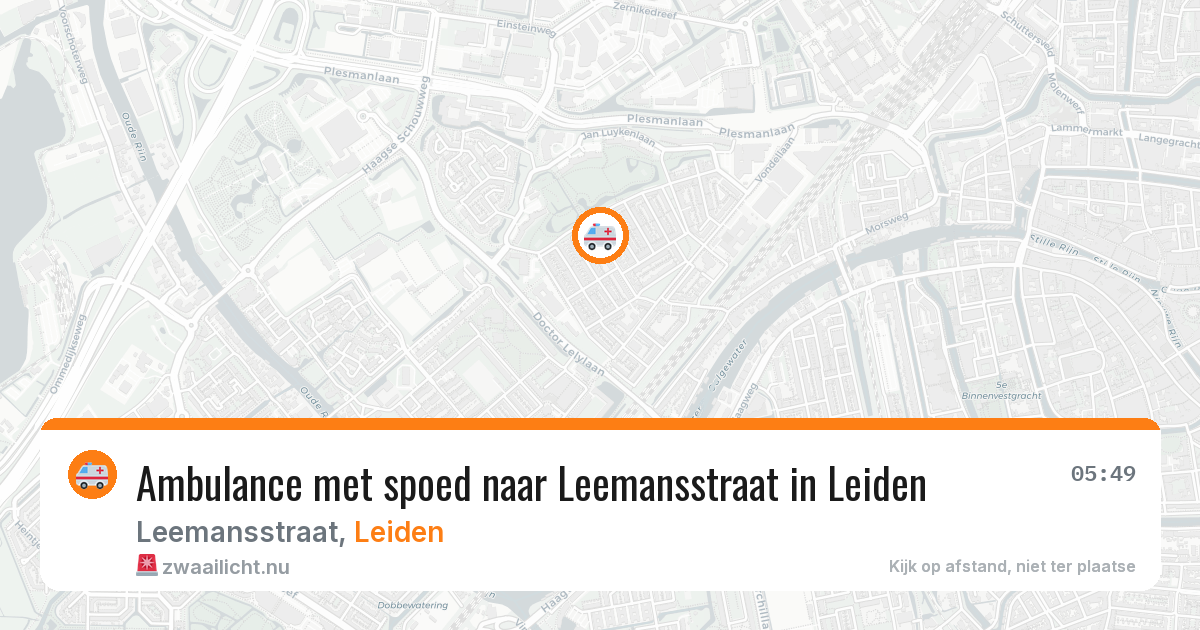 Ambulance met spoed naar Leemansstraat in Leiden — 25 jul 2026
