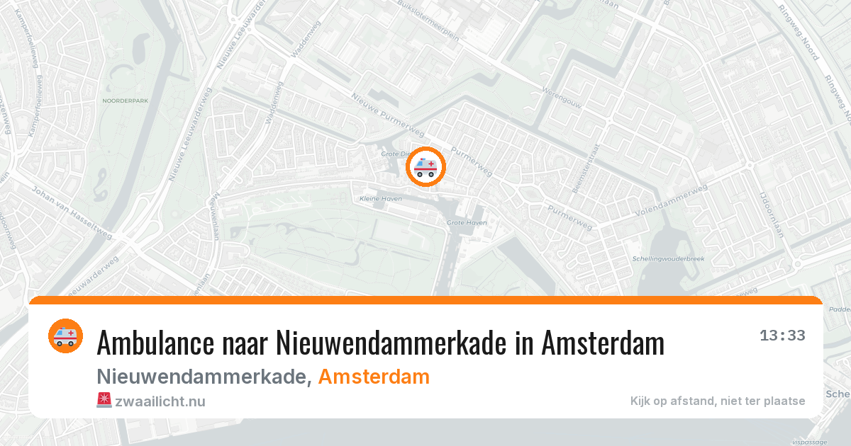 Ambulance naar Nieuwendammerkade in Amsterdam — 14 jul 2026