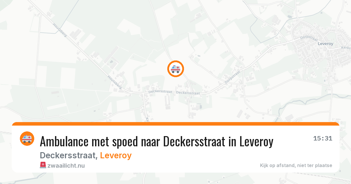 Ambulance met spoed naar Deckersstraat in Leveroy — 17 jun 2026