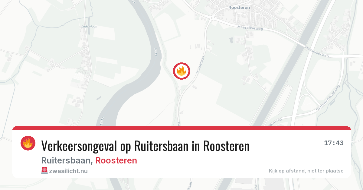 Verkeersongeval op Ruitersbaan in Roosteren — 23 feb 2026