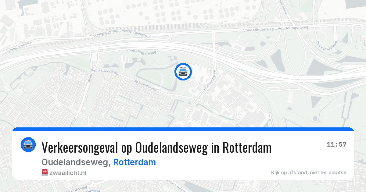 Verkeersongeval op Oudelandseweg in Rotterdam — 27 jul 2026