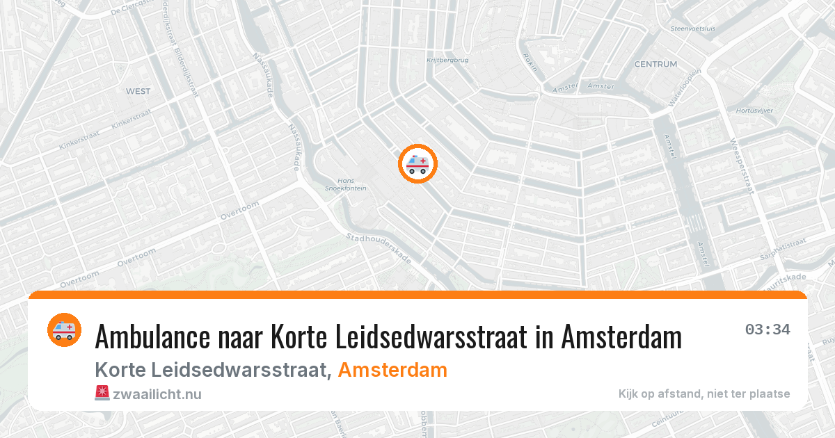 Ambulance naar Korte Leidsedwarsstraat in Amsterdam — 24 jul 2026