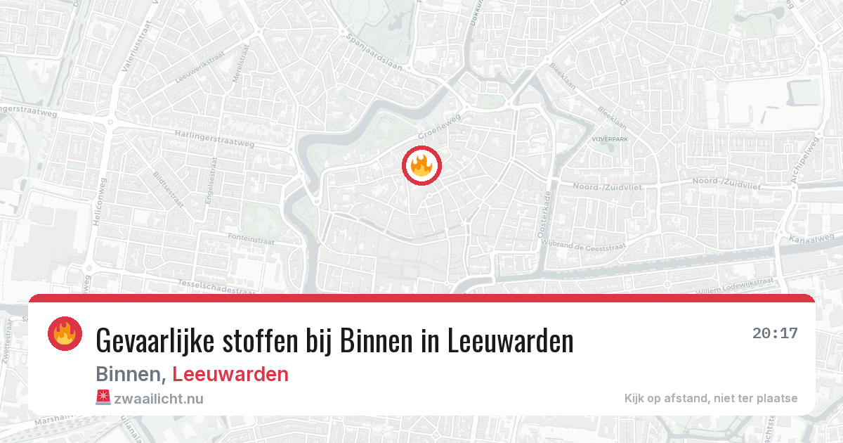 Gevaarlijke stoffen bij Binnen in Leeuwarden — 20 jul 2026