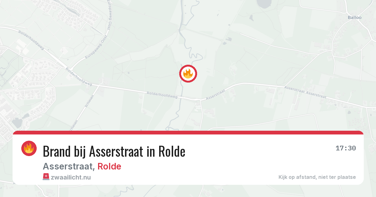 Brand bij Asserstraat in Rolde — 18 jul 2026