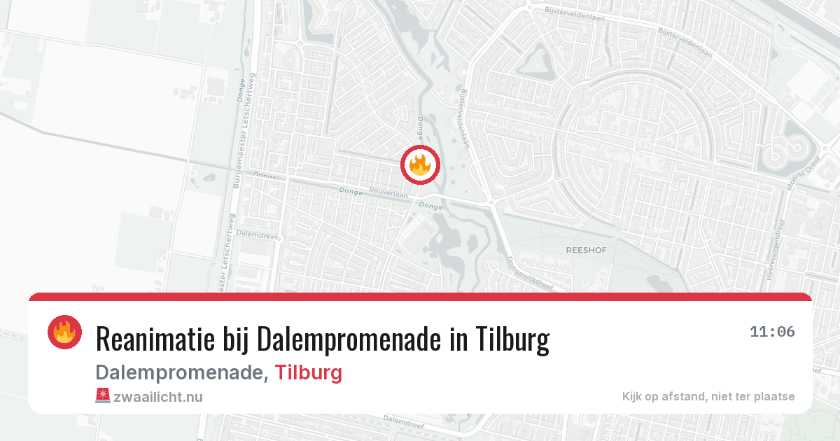 Reanimatie bij Dalempromenade in Tilburg — 9 mei 2026