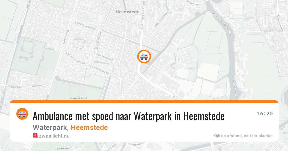 Ambulance met spoed naar Waterpark in Heemstede — 18 mei 2026
