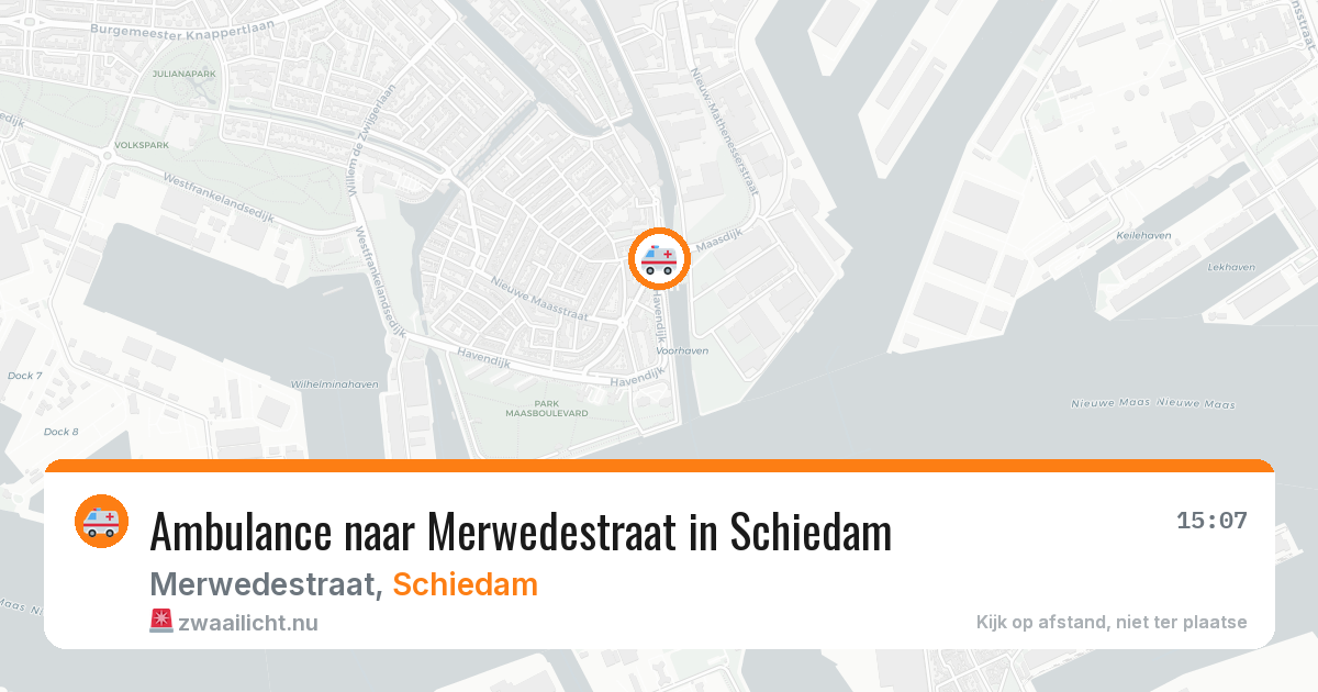 Ambulance naar Merwedestraat in Schiedam — 13 jul 2026