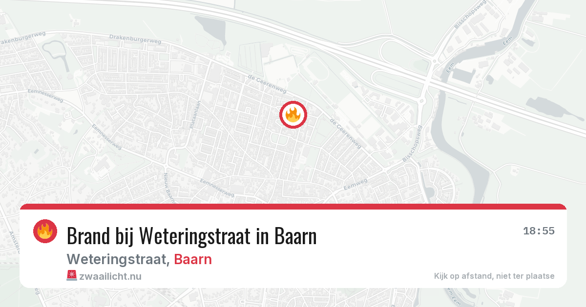 Brand bij Weteringstraat in Baarn — 21 jul 2026