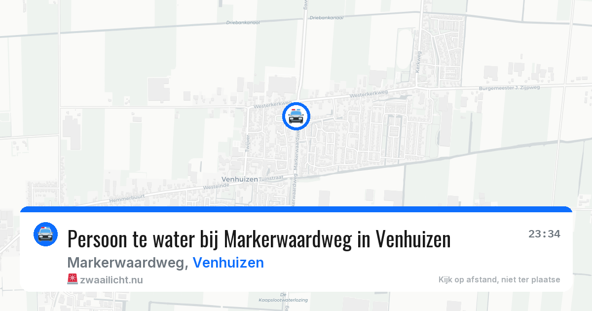 Persoon te water bij Markerwaardweg in Venhuizen — 24 mei 2026