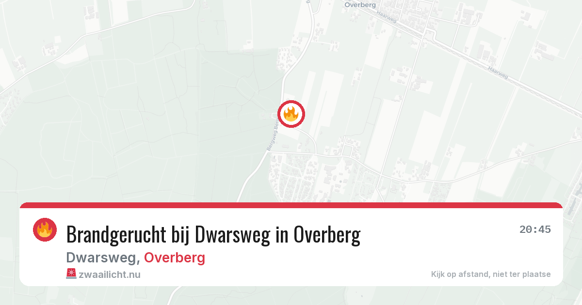 Brandgerucht bij Dwarsweg in Overberg — 21 apr 2026