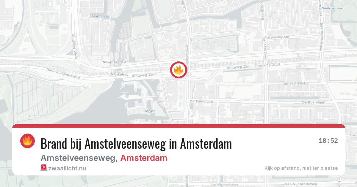 Brand bij Amstelveenseweg in Amsterdam — 27 mrt 2026
